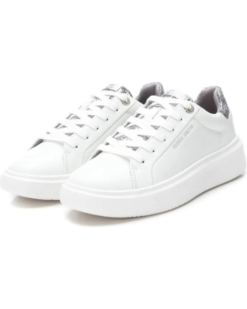 Basket Teddy Smith blanche et argent – Style moderne féminin – Trendy Paris 17eme