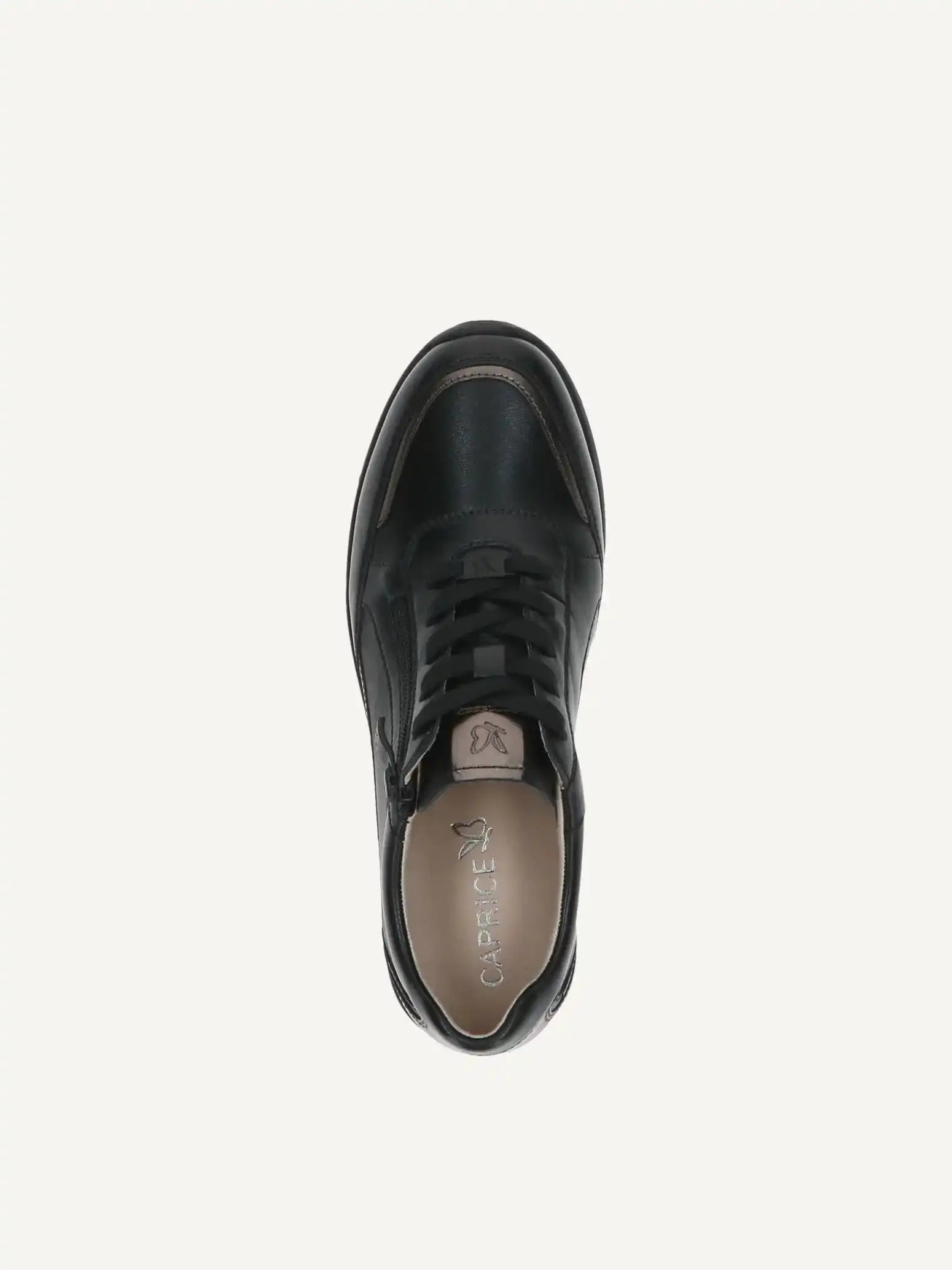 Basket cuir noir femme Caprice – Style chic et quotidien – Trendy Paris 17eme
