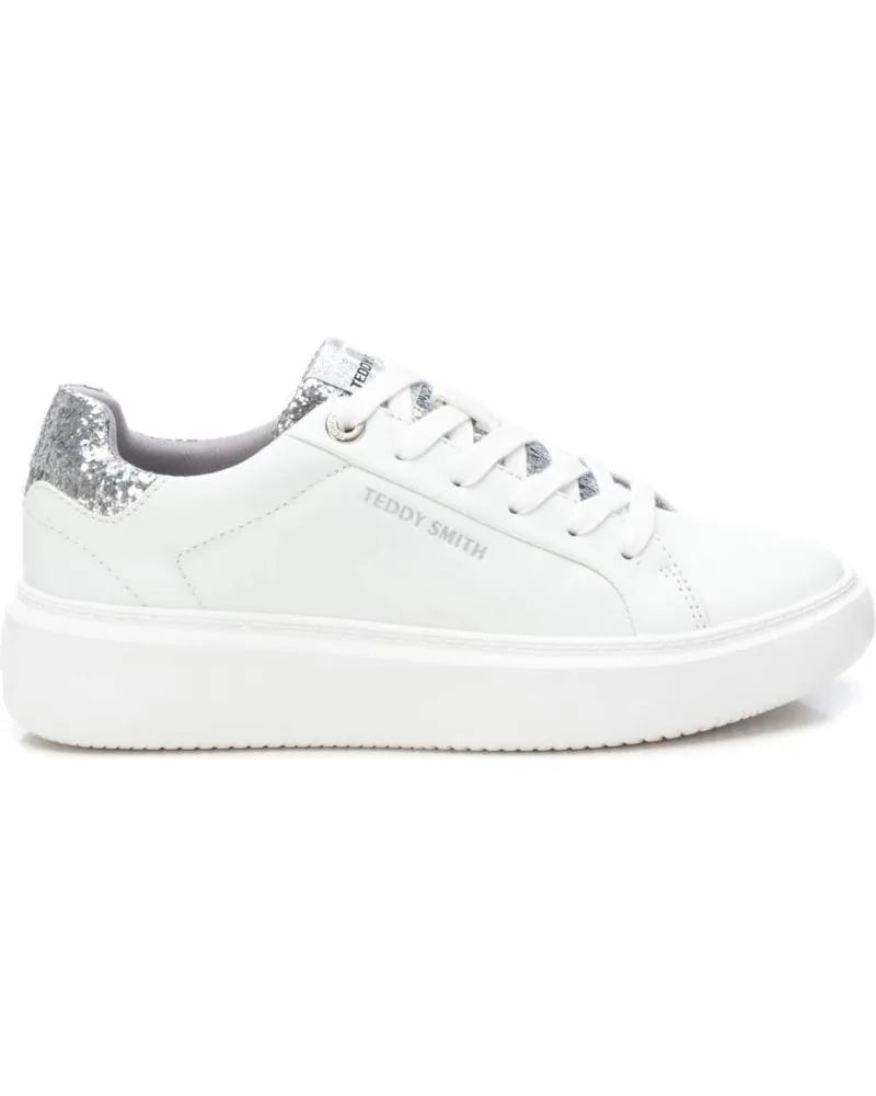 Basket Teddy Smith pailletée – Blanc et argent chic – Trendy Paris 17eme