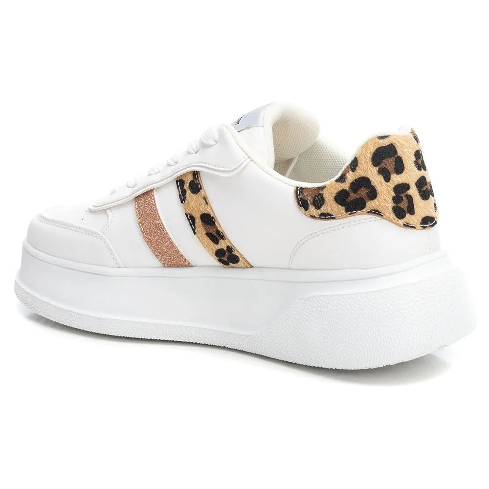 Basket Teddy Smith blanche – Détail léopard rose – Boutique Trendy Paris 17eme