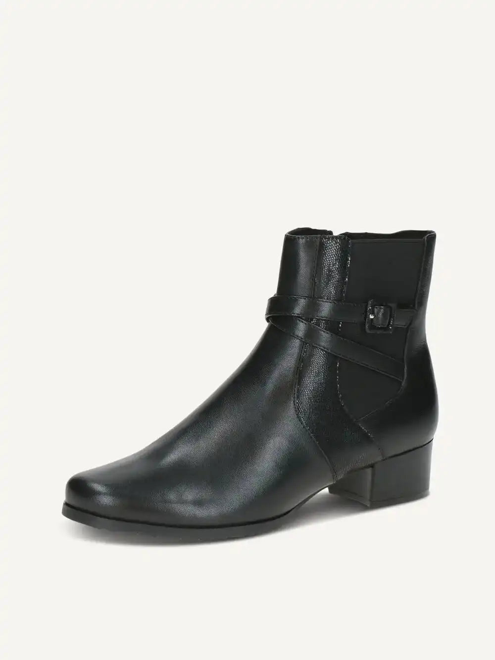 Bottine Caprice cuir noir – Confort chic et élégant – Trendy Paris 17eme