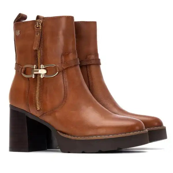 Bottine cuir femme XTI CARMELA marron – Talon bloc – Trendy Paris 17eme