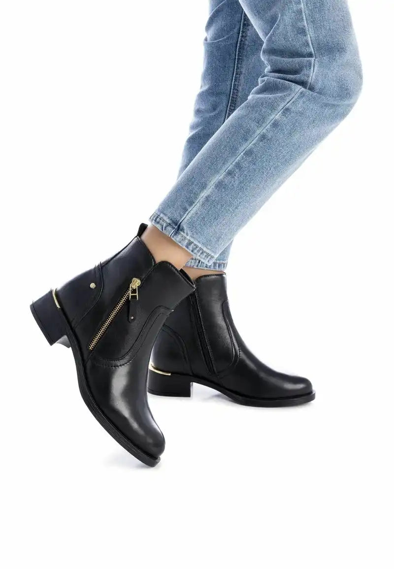 Bottine femme cuir noir XTI CARMELA – Chic et pratique – Trendy Paris 17eme