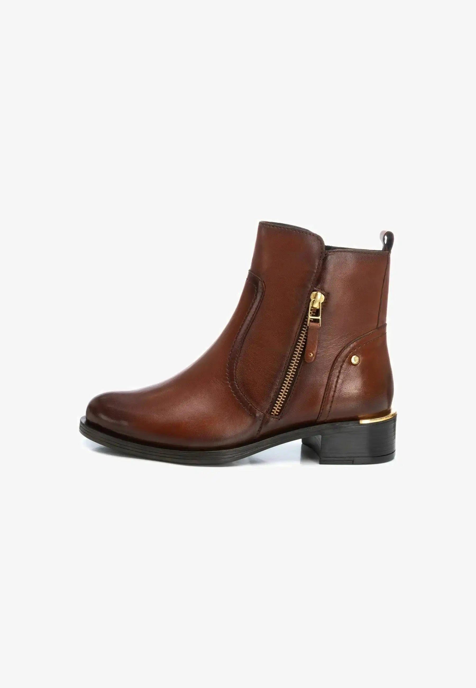 Bottine femme cuir marron XTI CARMELA – Style décontracté chic – Trendy Paris 17eme
