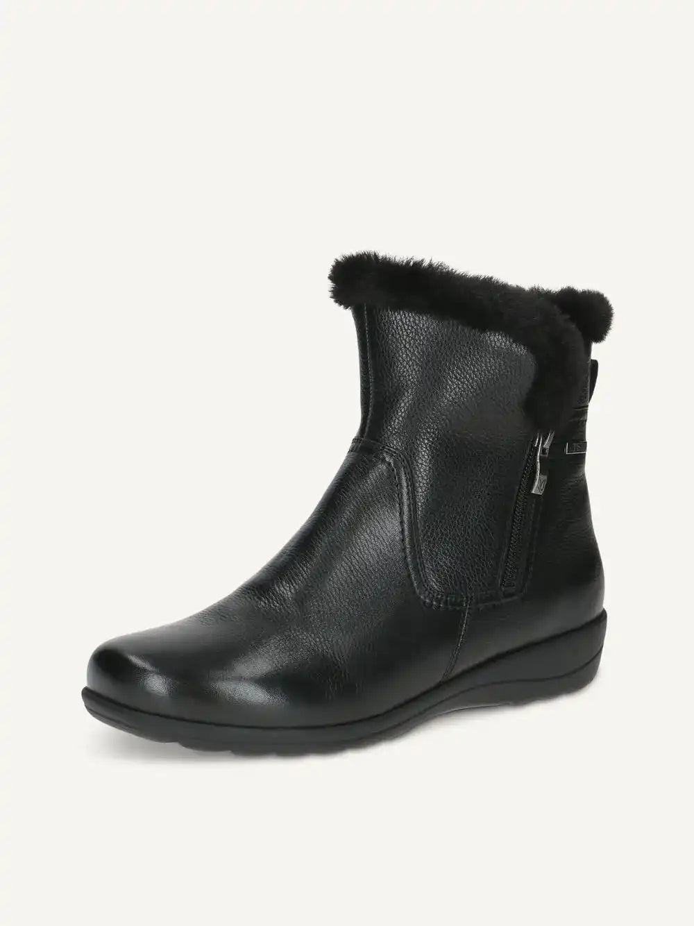 Bottine fourrée Caprice noir cuir – Style chic et confortable – Trendy Paris 17eme
