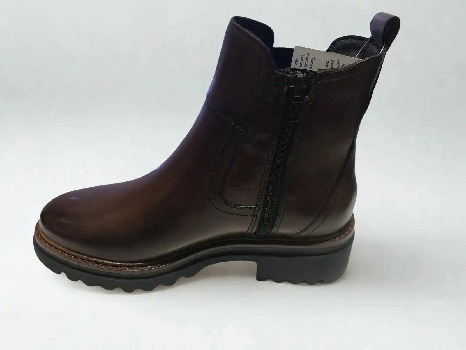 Bottine Keys marron cuir – Détail fermeture éclair – Trendy Paris 17eme