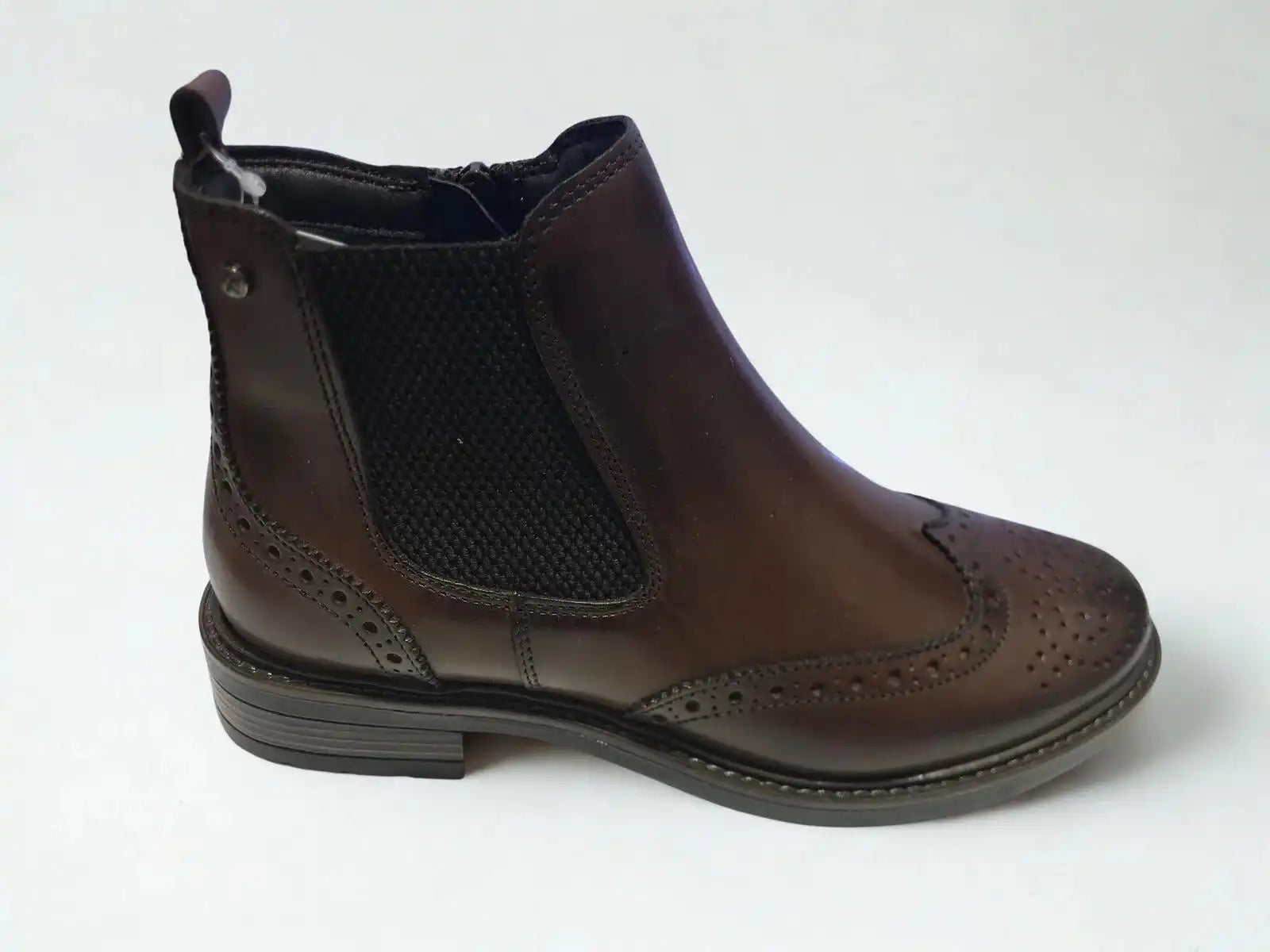 Bottines marron Keys avec talon bloc et élastique latéral – Trendy Paris 17eme