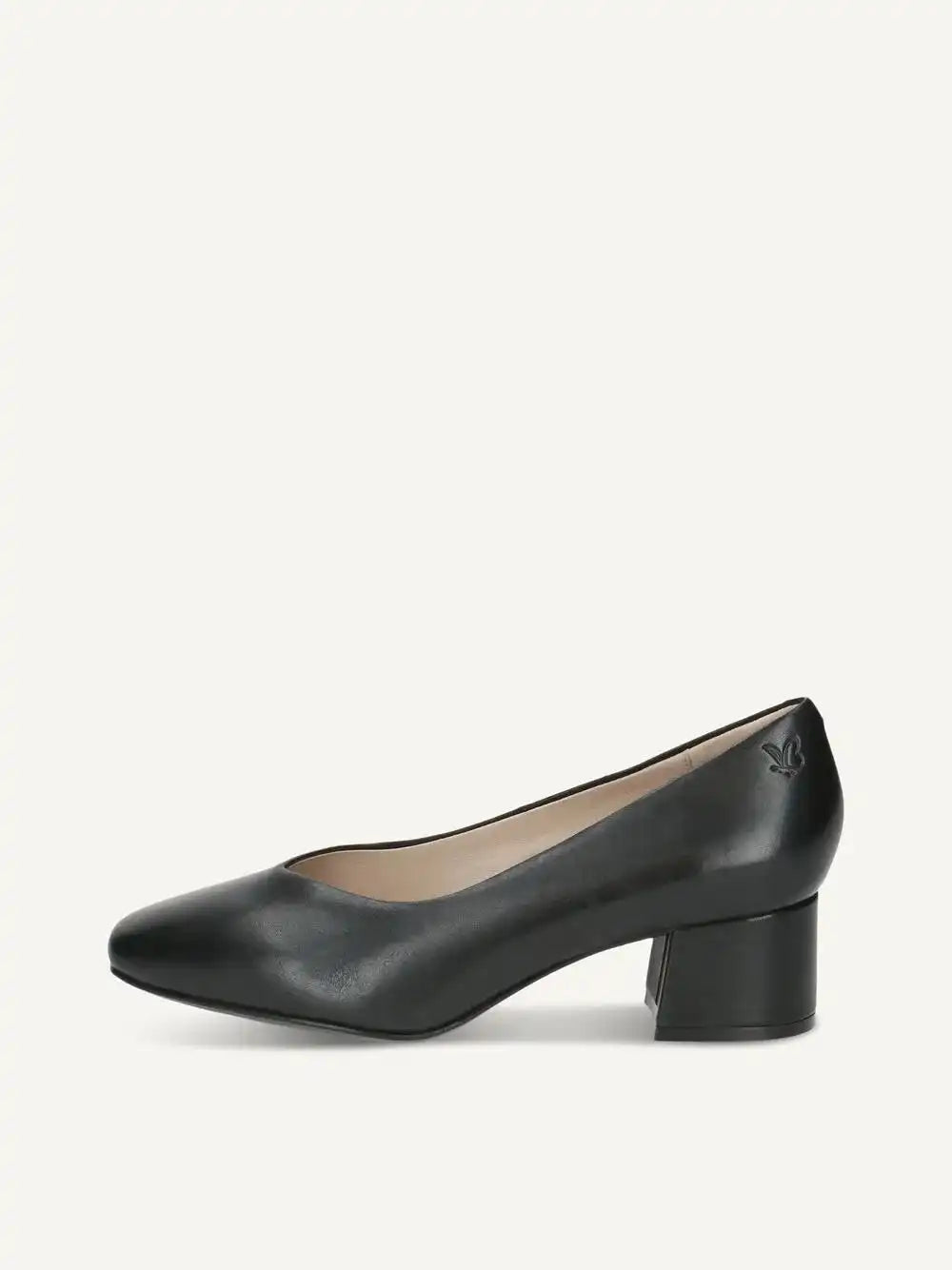 Escarpin femme Caprice noir cuir – Petit talon carré – Trendy Paris 17eme