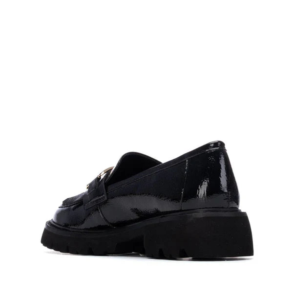 Mocassin Tendance Femme Cuir Verni XTI noir ultra tendance
