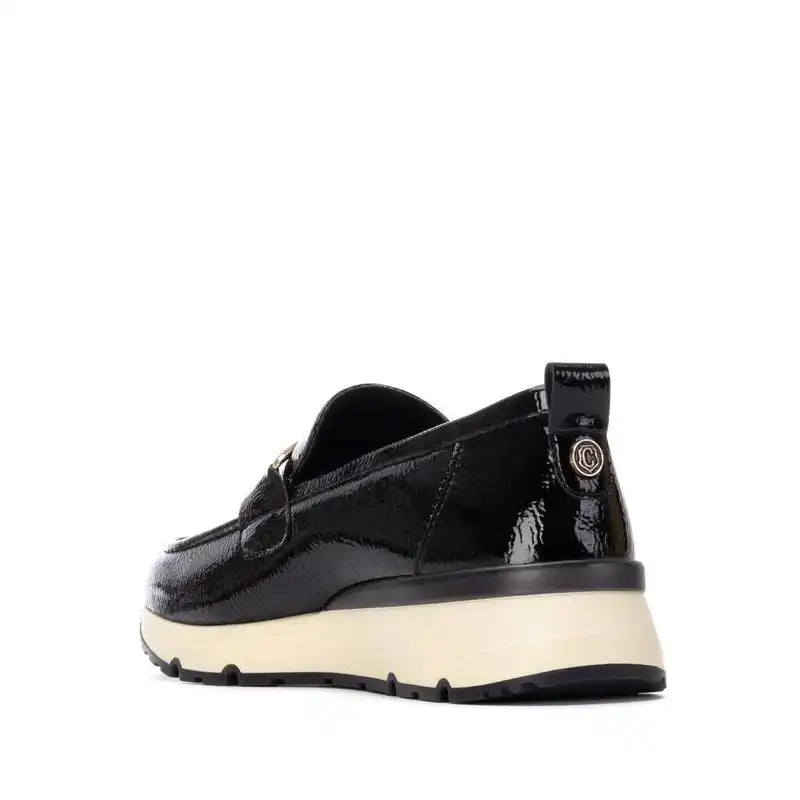 Mocassin femme noir vernis – Cuir brillant XTI CARMELA – Chic et confortable – Trendy Paris 17eme