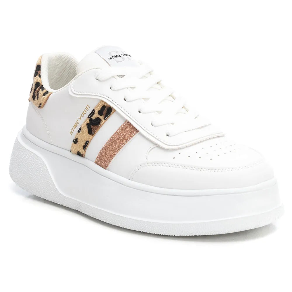 Sneakers Teddy Smith femme – Détail imprimé léopard – Trendy Paris 17eme