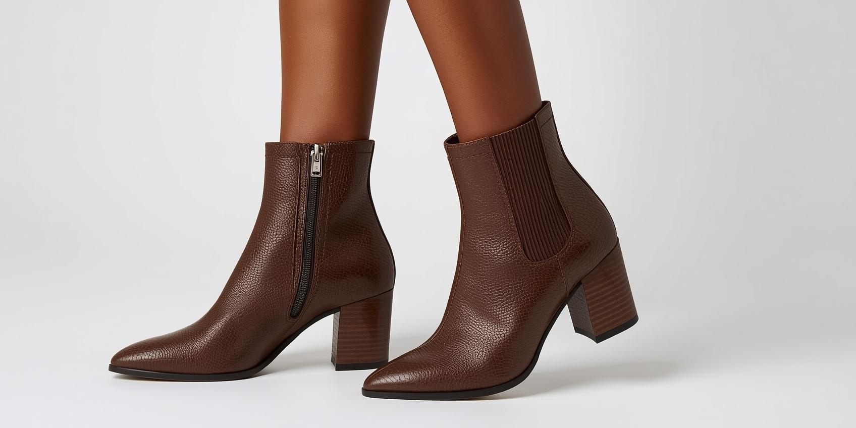 Bottines tendance pour femme portées dans un shooting mode pour Trendy Paris 17eme magasin de chaussures pour femme
